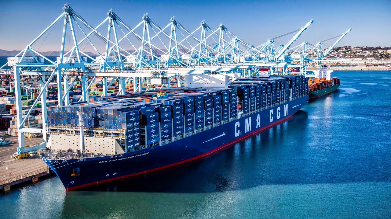 Port of Los Angeles: Arrival of CMA CGM Benjamin Franklin