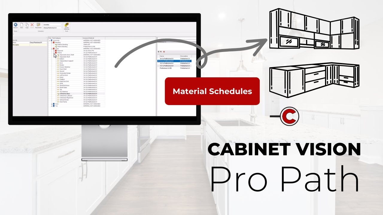 Building Cabinet Material Schedules | Part 3 - Cabinet Vision Pro Path