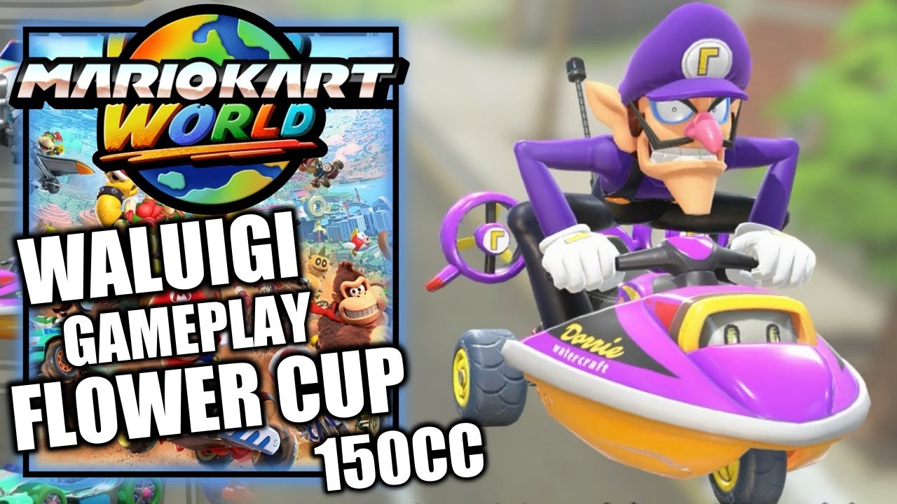 Mario Kart World – Waluigi Gameplay - 150cc Flower Cup