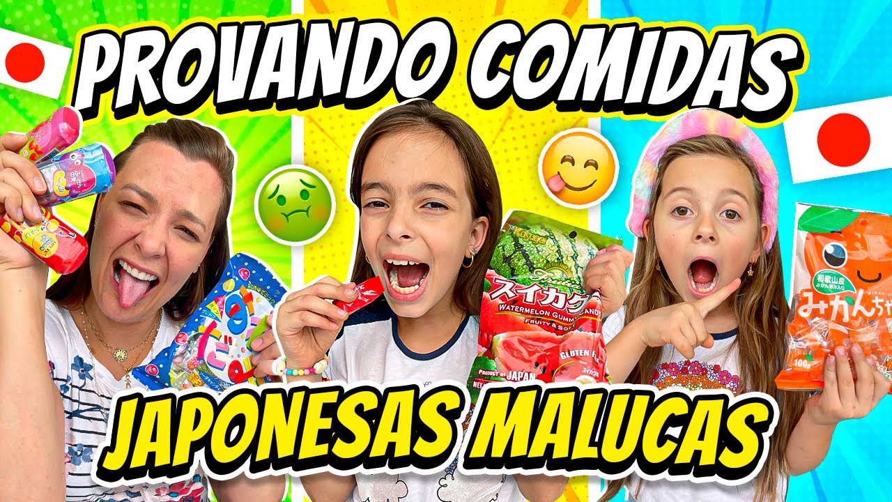 PROVANDO COMIDAS JAPONESAS MALUCAS 😱 JÉSSICA GODAR E LAURINHA E HELENA E GABRIEL