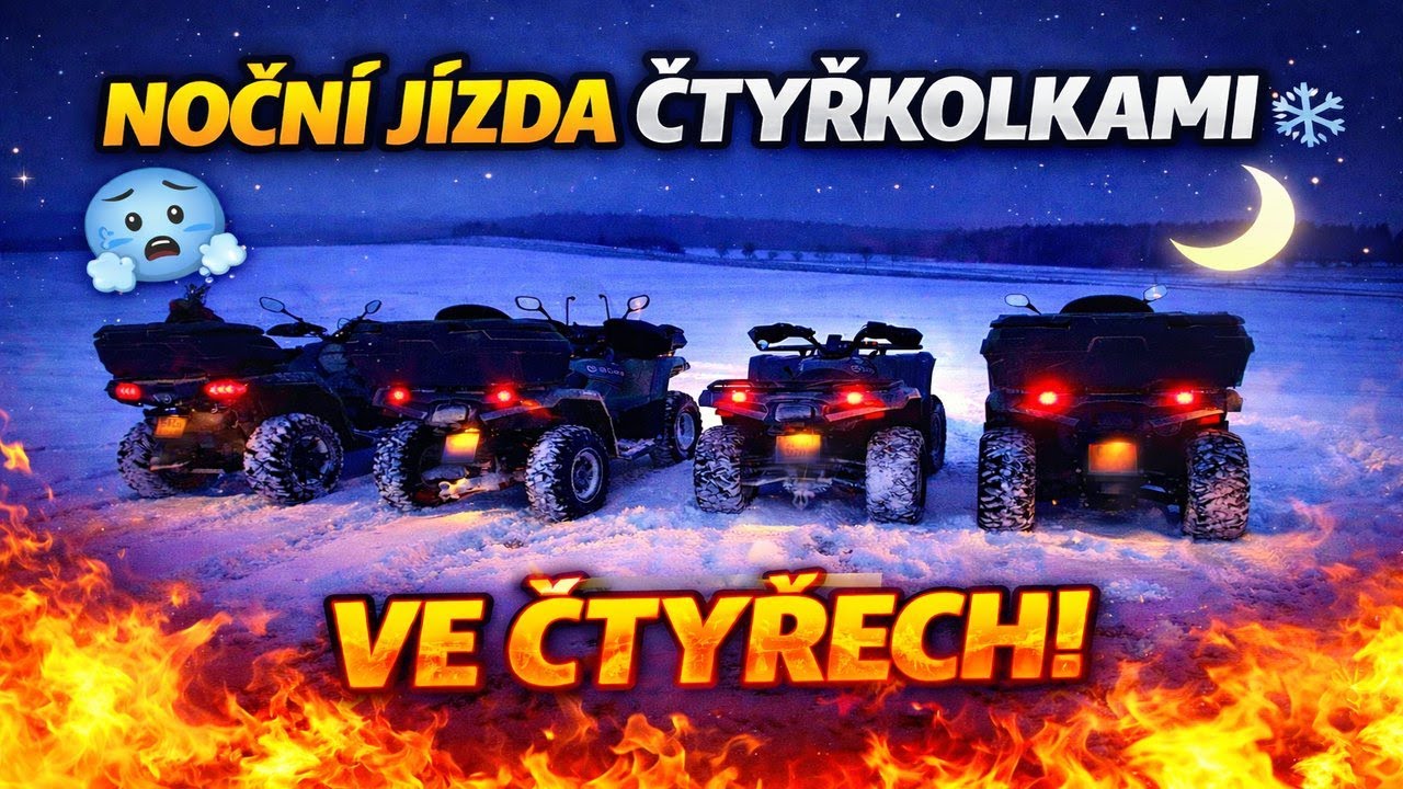 4 ČTYŘKOLKY vs. NOC A SNÍH ❄️ | Drsná zimní vyjížďka | Quad Vlog #66