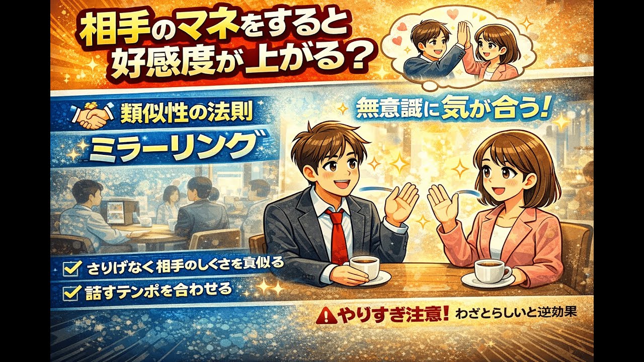 相手に好かれるミラーリング効果!?【行動心理学】4