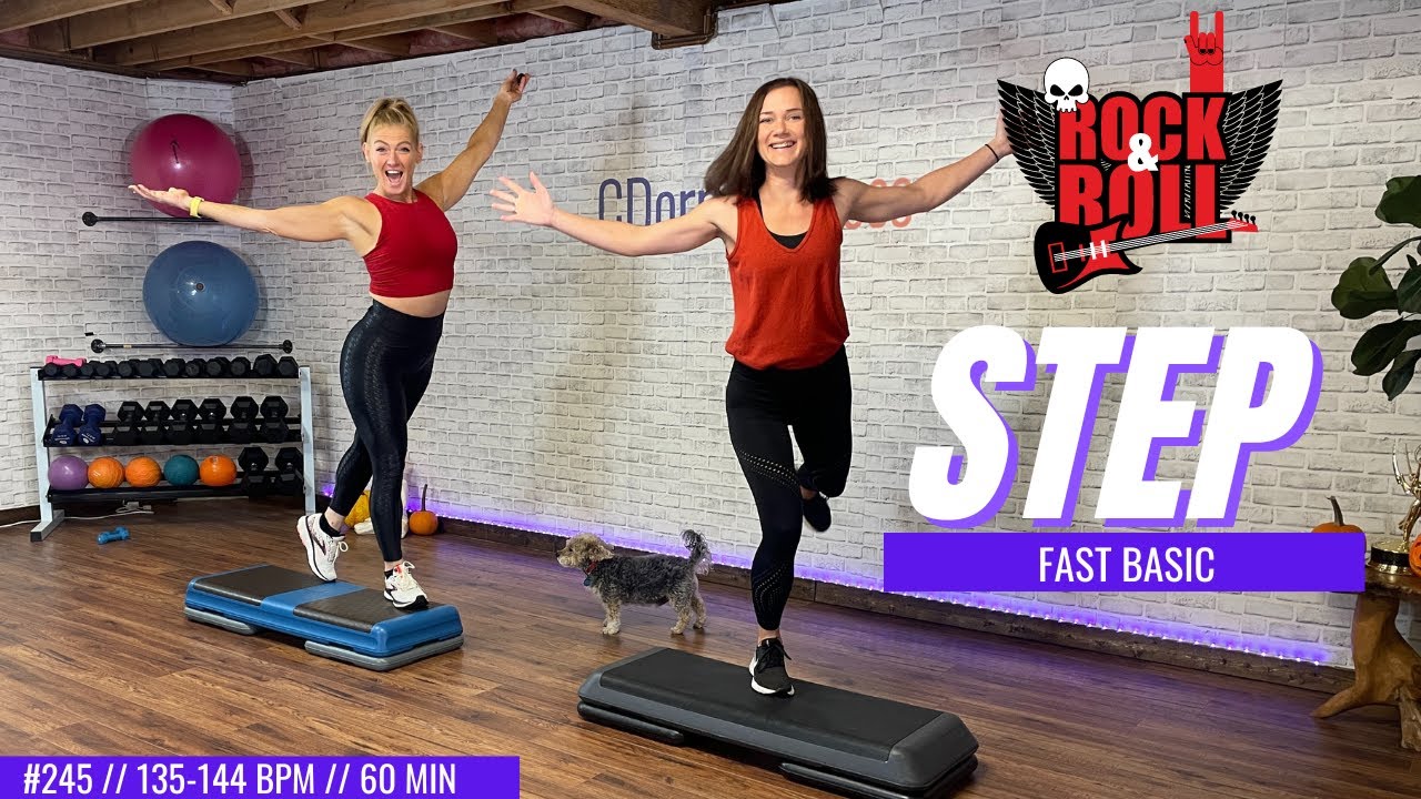 ROCKING FAST BASIC STEP CARDIO WORKOUT // EASY TO FOLLOW STEP CLASS #245