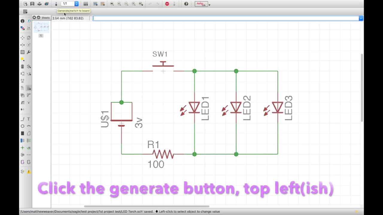 Eagle schematic to PCB