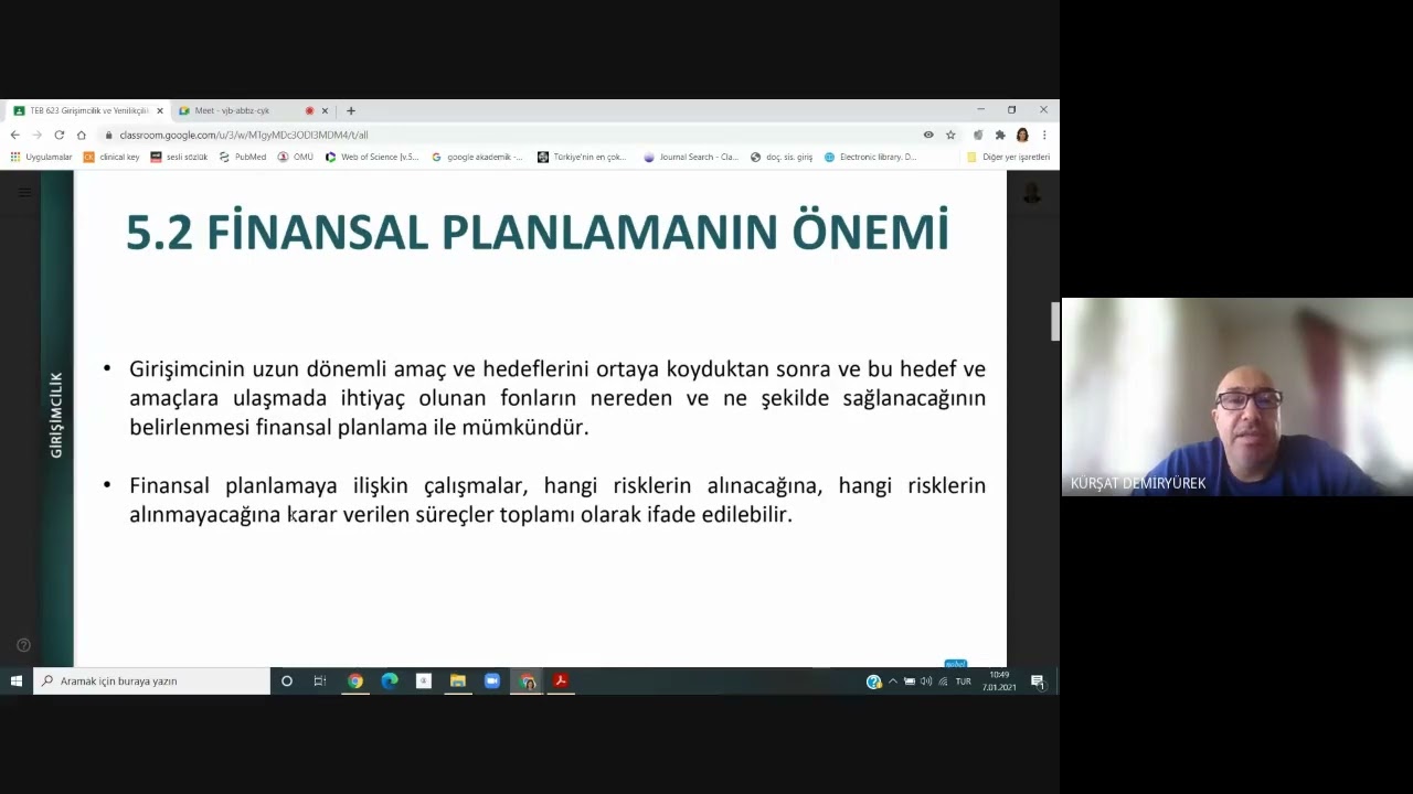 Girişimin finansmanı 07/01/2021