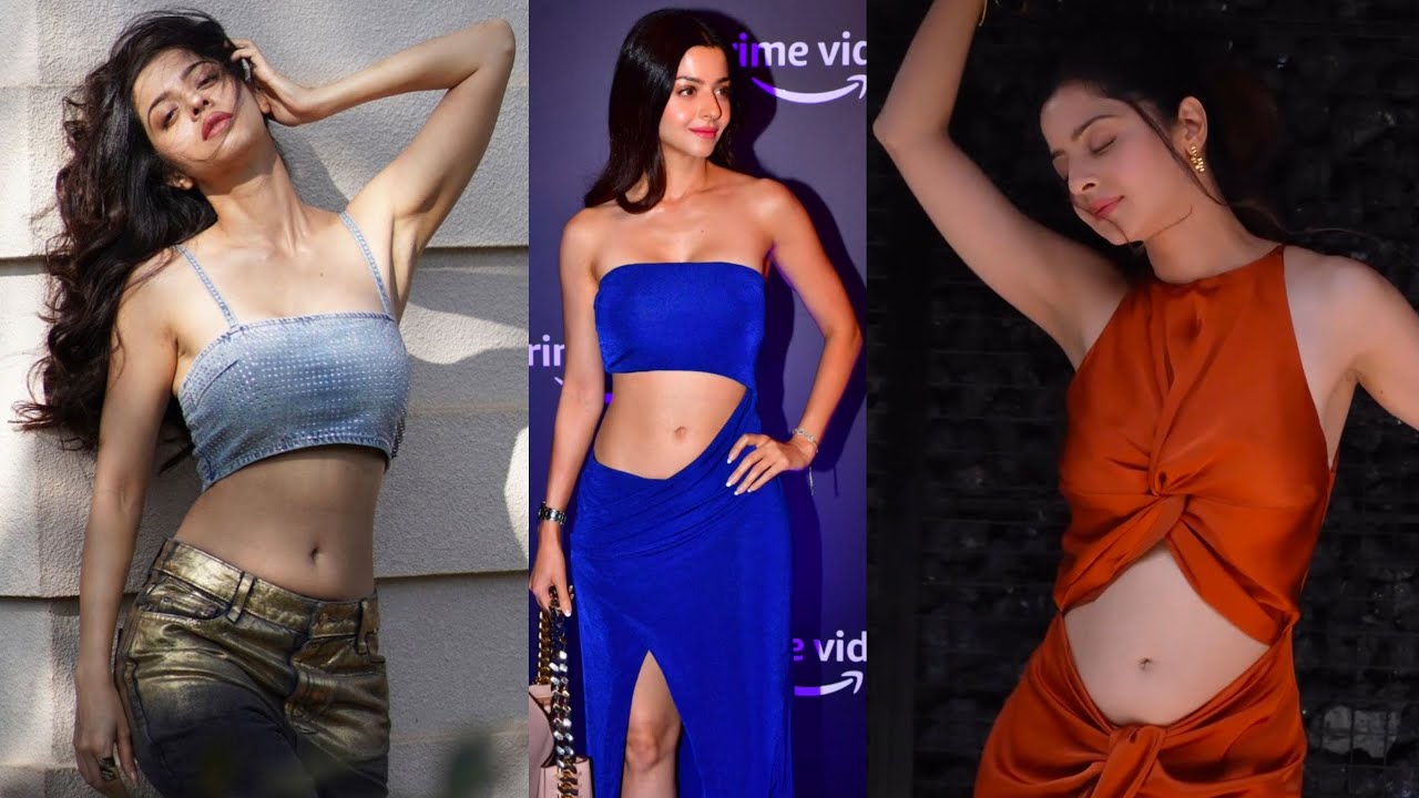 Vedhika Mesmerizing Modern Fashion Looks Part 3 | Vedhika Drapes Tangerine Halter Neck Satin Dress