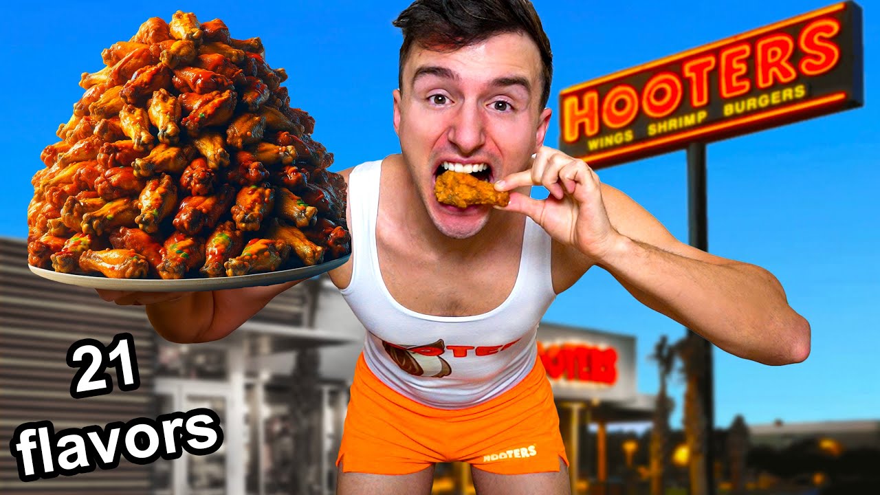Лукас пробует все вкусы крылышек Hooters