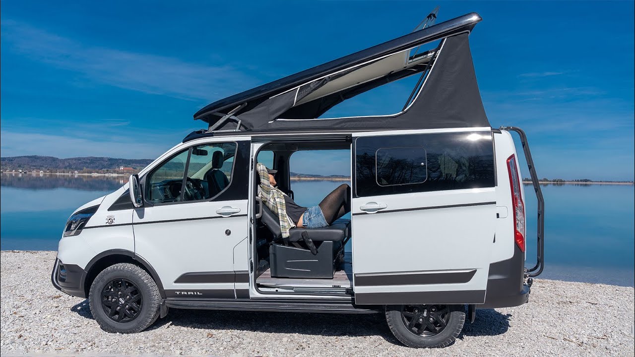 Der Camper Ford Nugget Trail mit Differenzialsperre statt Allrad 4x4 im Offroad Test&nbsp;am&nbsp;Herzogstand
