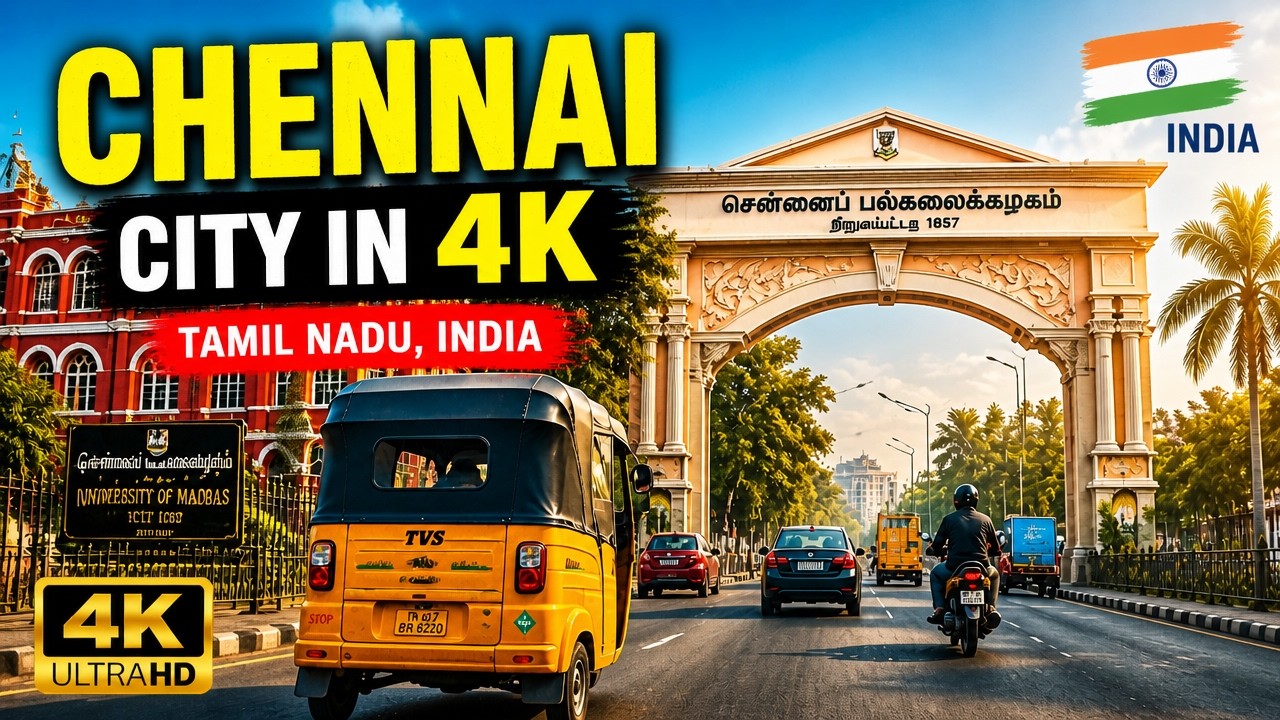 Chennai City in 4K | Dashcam City Drive | Tamil Nadu, India