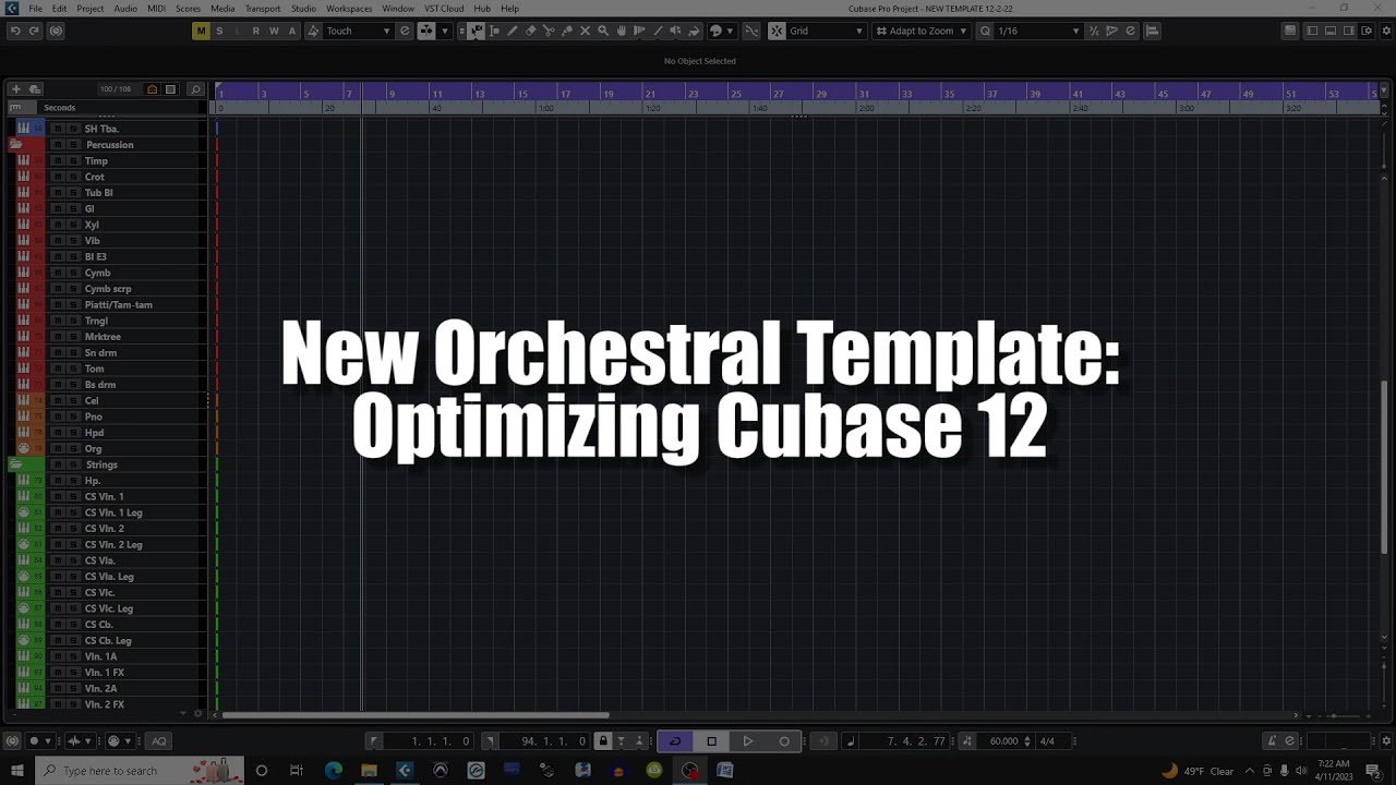 New Orchestral Template: Optimizing Cubase 12