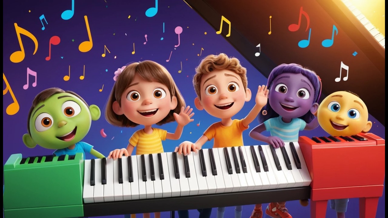 Six Little Toy Pianos Play Play Play | Musical Instrument Song & Nursery Rhymes
