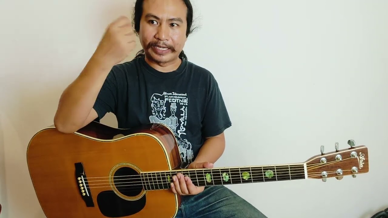 ❌ขายแล้ว❌Aria W30D Japan ( อินเล สวยสุดๆ ) กีต้าร์โปร่งมือสองนำเข้าจาก ราคา 5,700.- สหายดนตรี