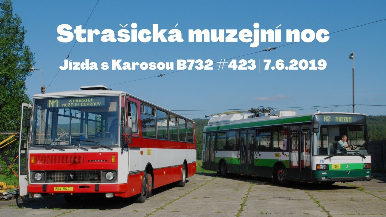 [Strašice] Jízda muzejním autobusem Karosa B732 ex. PMDP #423 v rámci muzejní noci 7.6.2019