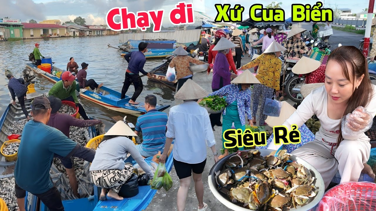 Chạy tán loạn chợ Hồng Dân Bạc Liêu Cà Mau CUA CÁ vào mùa giá siêu rẻ