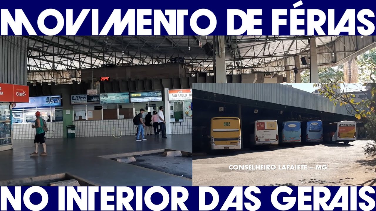 ÔNIBUS em AÇÃO! MOVIMENTAÇÃO intensa no interior de Minas Gerais -rodoviária de Lafaiete nas férias