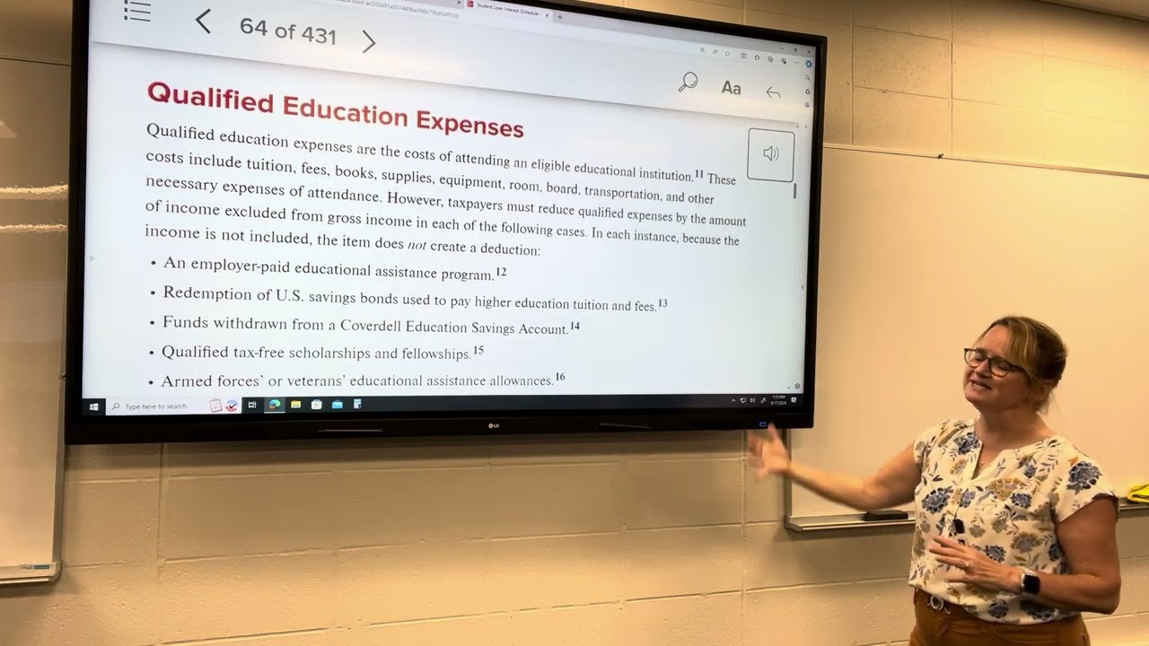 Income Tax Accounting, Fall 2024, chapter 4, LO4-1, student loan interest deduction