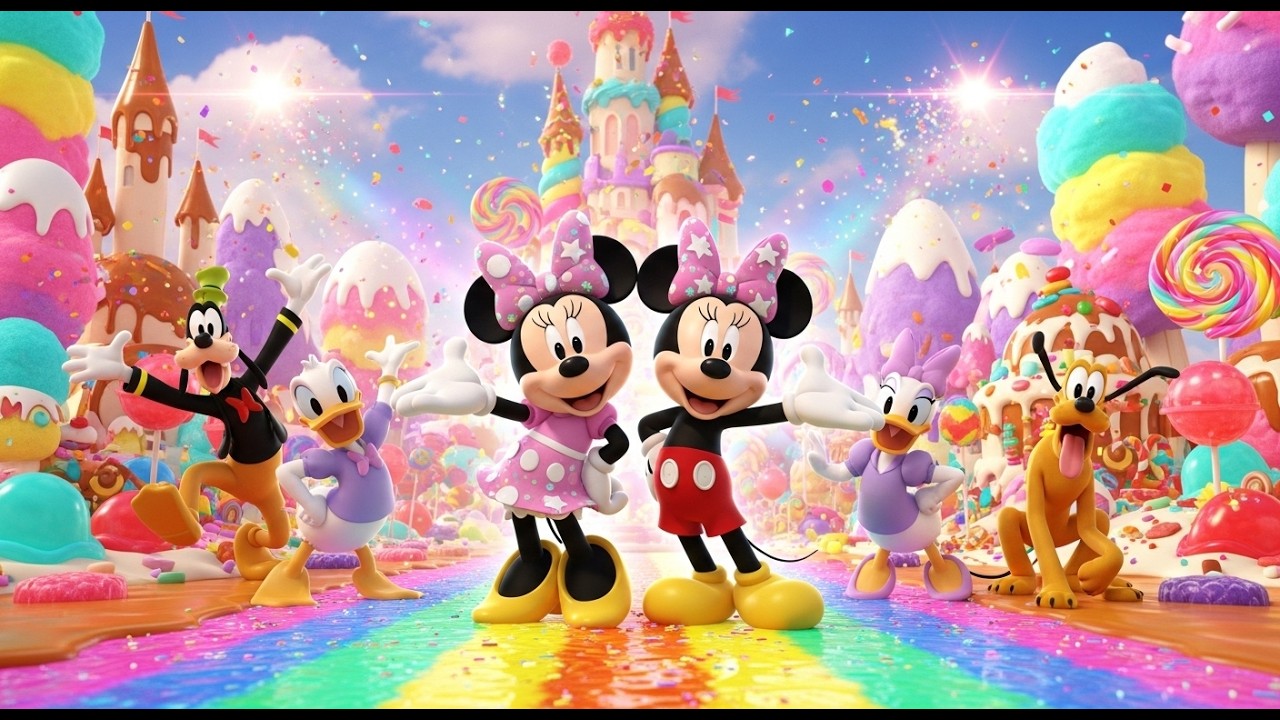 🍭🌈 Mickey Mouse  & Friends’ Magical Candyland Fun Park Adventure 🌈🍭