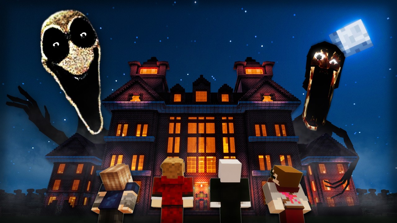 4 Idiots Survive A Haunted Asylum In Minecraft...