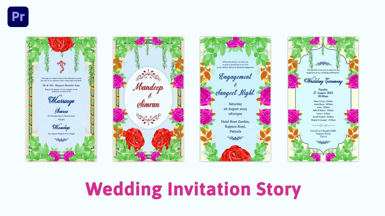 Best Floral Wedding Invitation Instagram Story Premiere Pro Template
