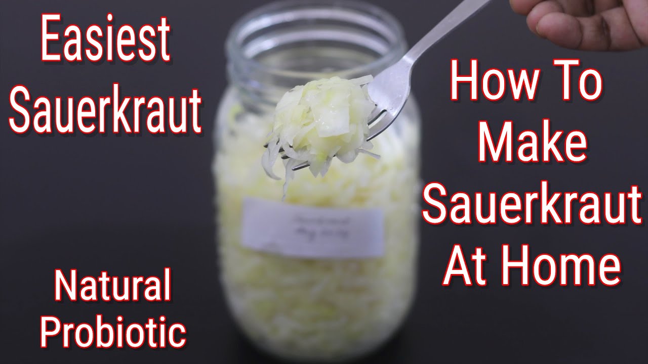 How To Make Sauerkraut - Homemade Sauerkraut - Sauerkraut Recipe - Cabbage Probiotic Recipe