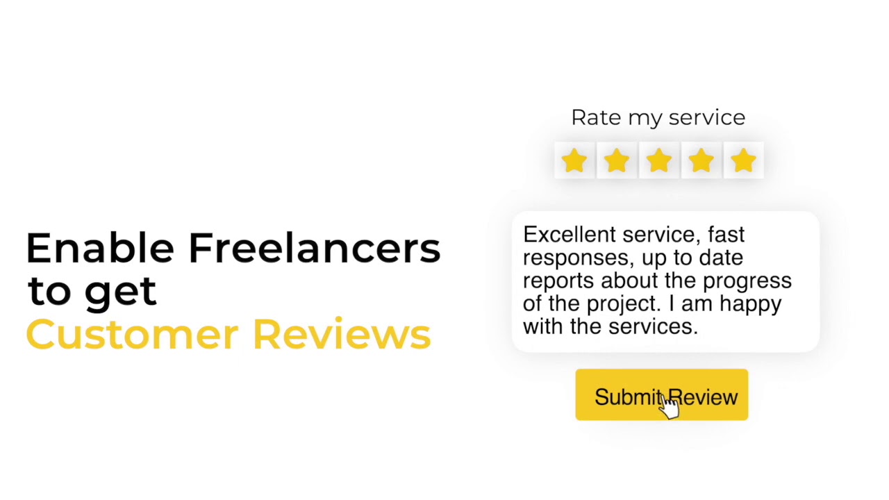 A one touch review system that enables freelancers to get customer reviews at the click of a link.