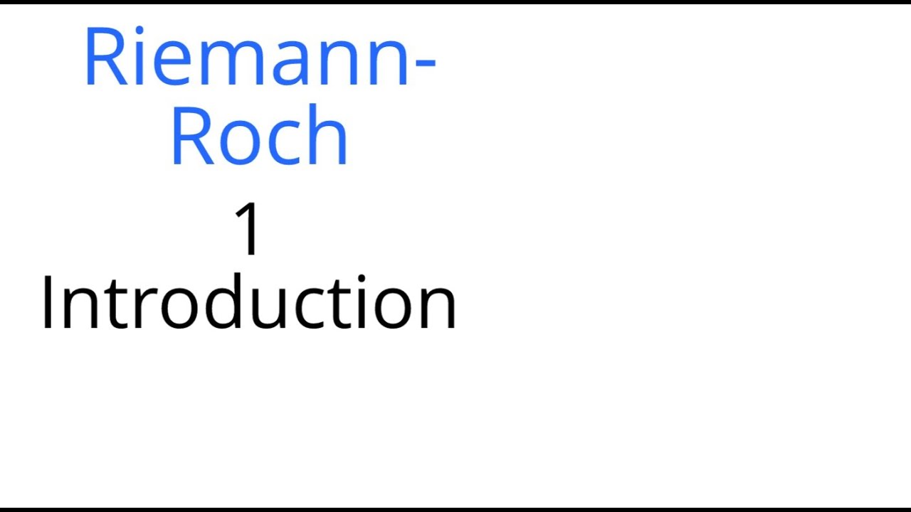 Riemann Roch  (Introduction)