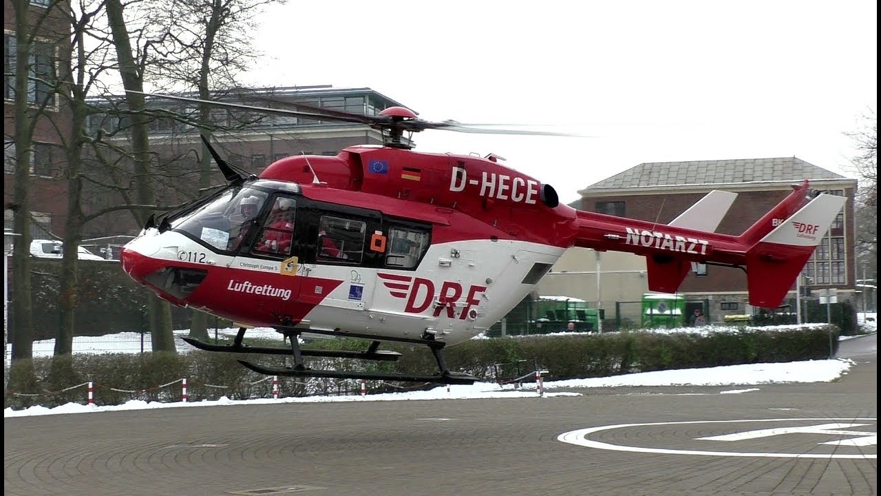 [HD] Christoph 47, DHECE Medicopter 117 Maschine Start am Klinikum Stralsund