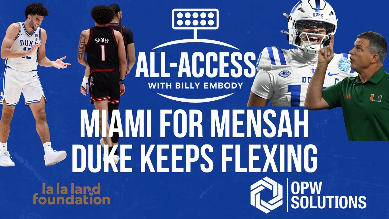 Transfer QB Darian Mensah commits to Miami | Where Duke goes next at QB | Duke Basketball Dominant 📱