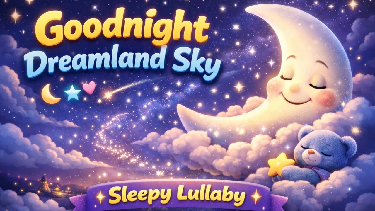 Goodnight Dreamland Sky 🌙 | Moon & Stars Lullaby for Babies, Kids & Toddlers