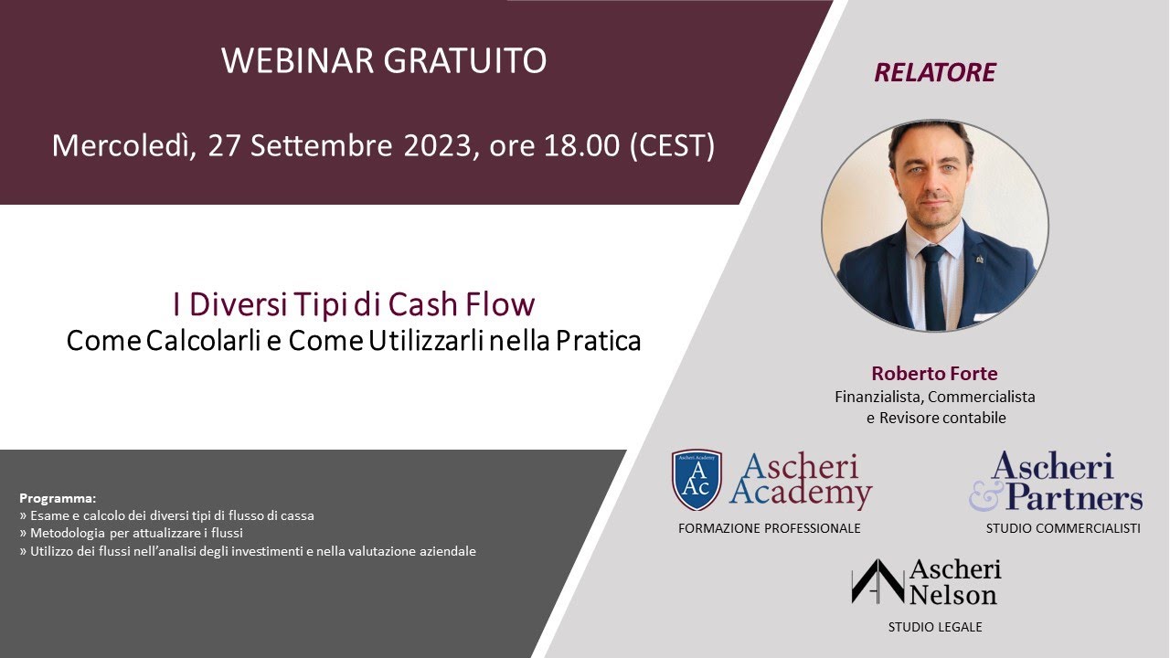 Webinar: I Diversi Tipi di Cash Flow: Come Calcolarli e Come Utilizzarli nella Pratica