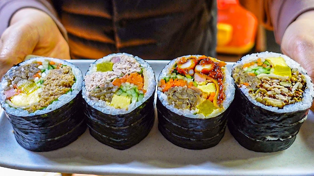 лучшая корейская уличная еда - рисовые роллы│популярные закуски