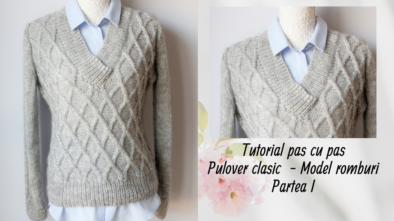 Pulover clasic- Model romburi - Tutorial pas cu pas (partea I)