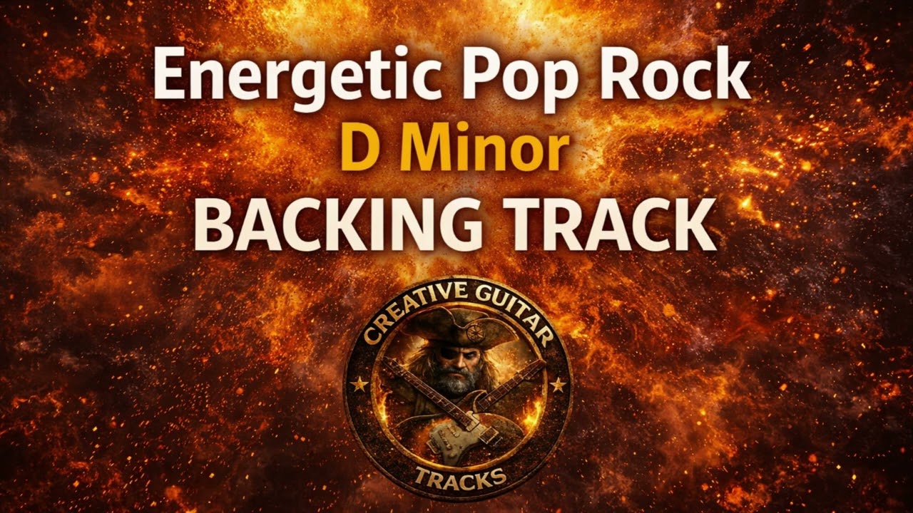 Energetic Pop Rock Backing Track in D Minor | For Guitar Practice | 128 BPM
