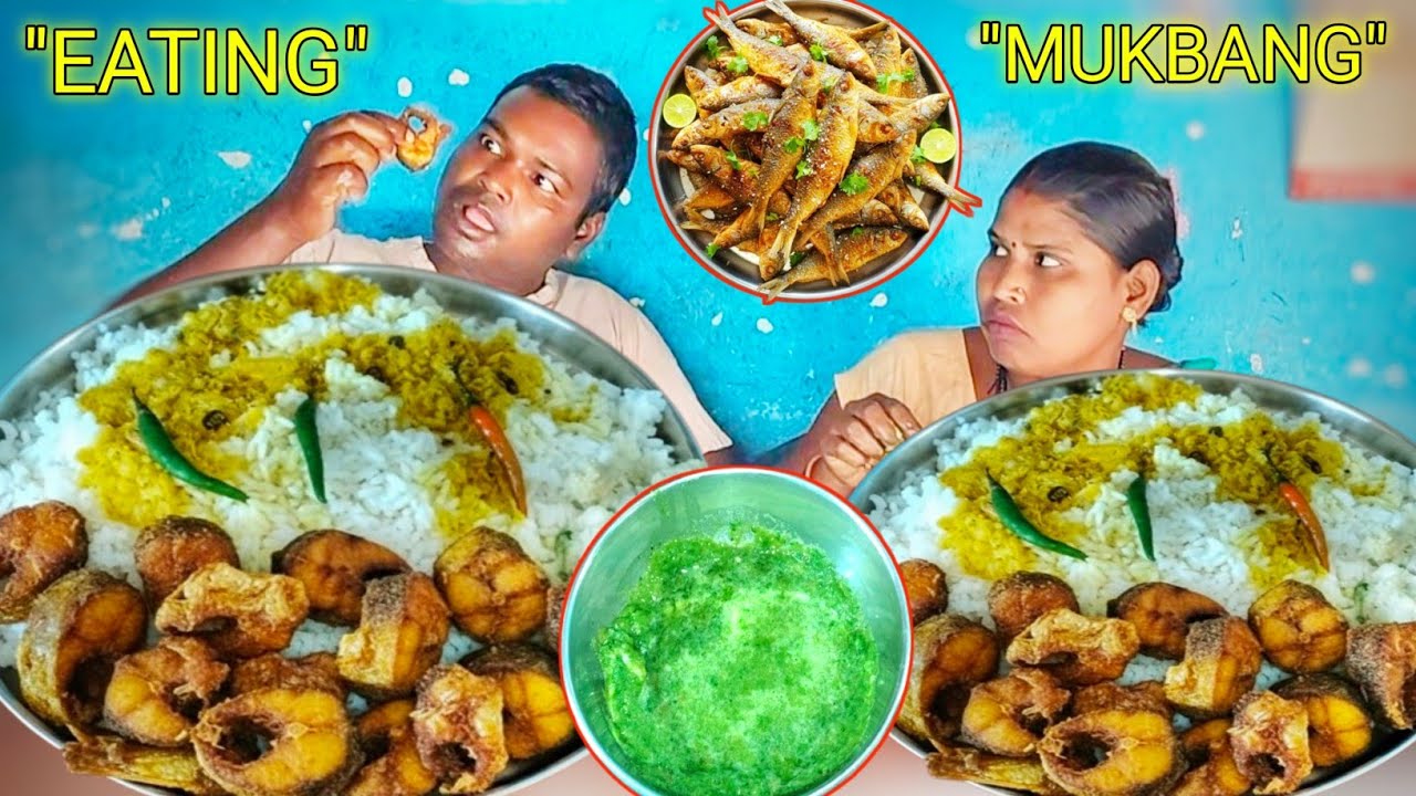 Village Style Fish Fry Aur Chokha Rice Eating Show | Husband Wife Desi Food Mukbang