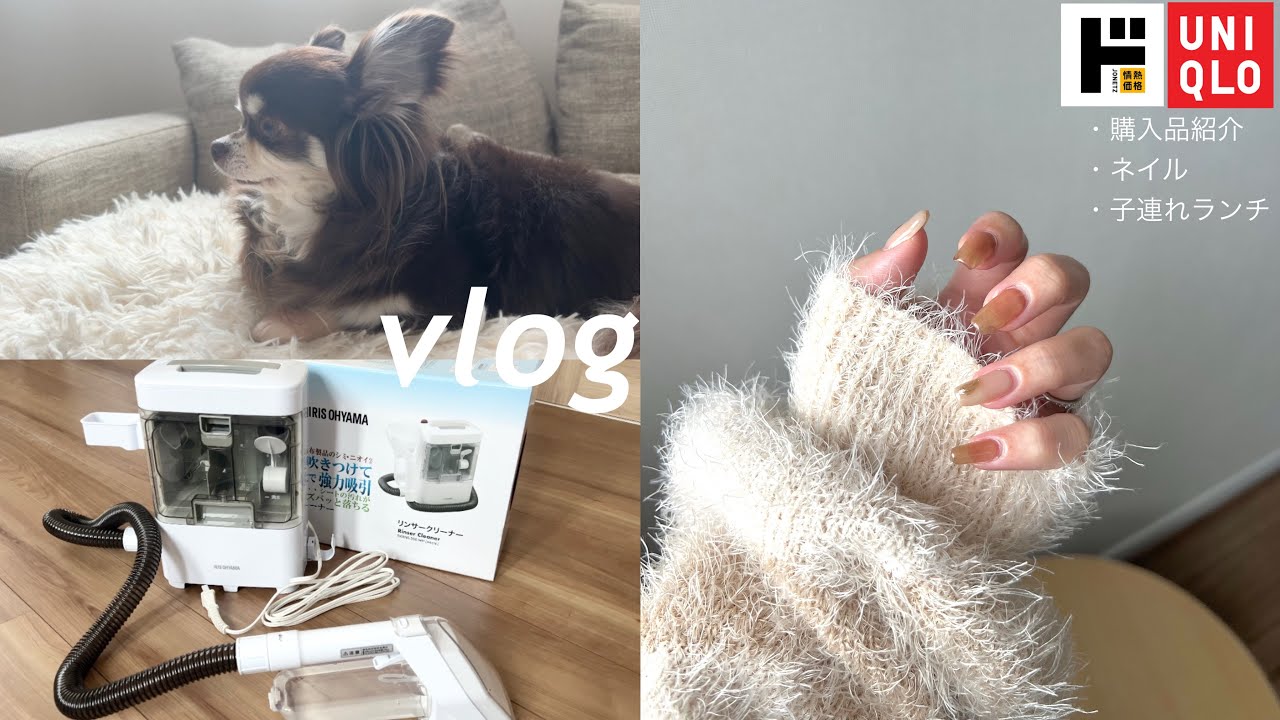 【休日vlog】ドンキ・UNIQLO購入品🧤ネイル💅子連れ焼肉🥩YouTuberごっこ👧🏻