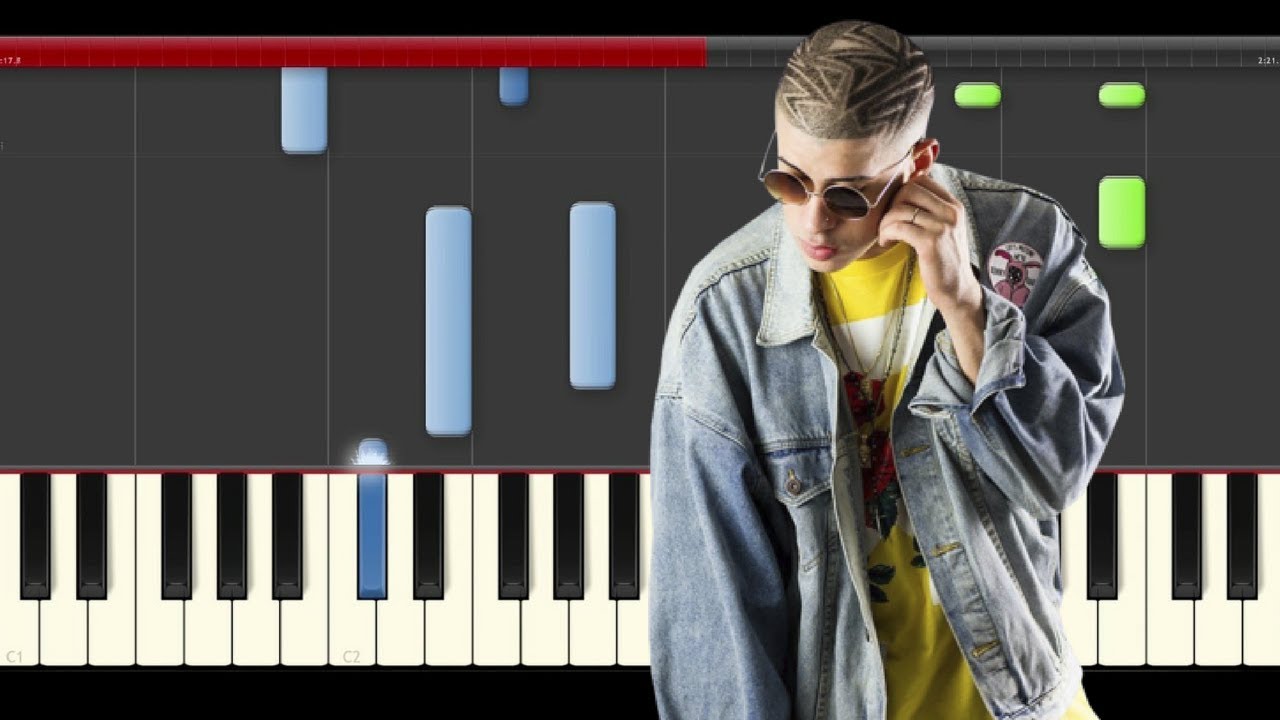 Bad Bunny Diles piano midi tutorial sheet partitura cover app karaoke