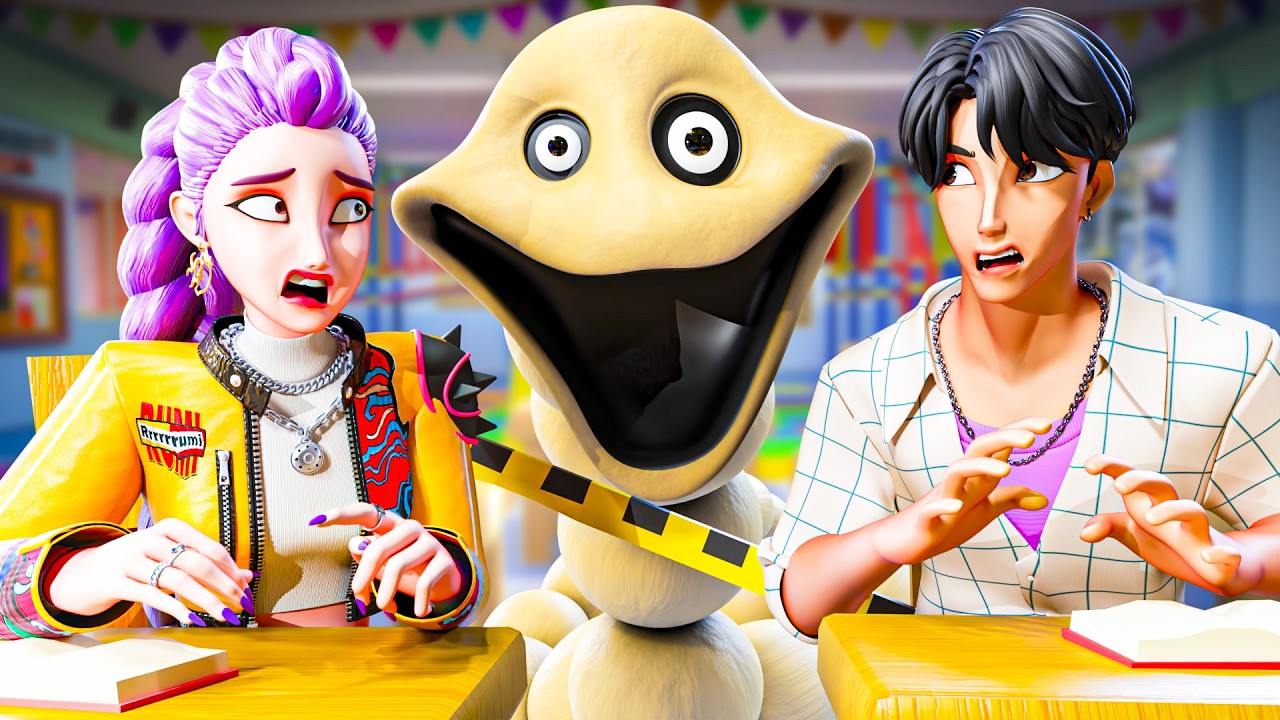 ¡HUNGRY WORM Y RUMI EN LA ESCUELA! KPop Demon Hunters Animación