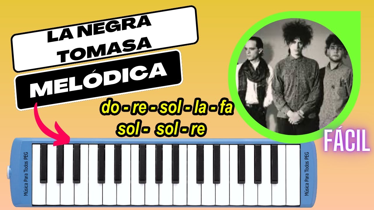 🎹 Cómo tocar La Negra Tomasa en MELÓDICA fácil► Tutorial con animación (Caifanes)