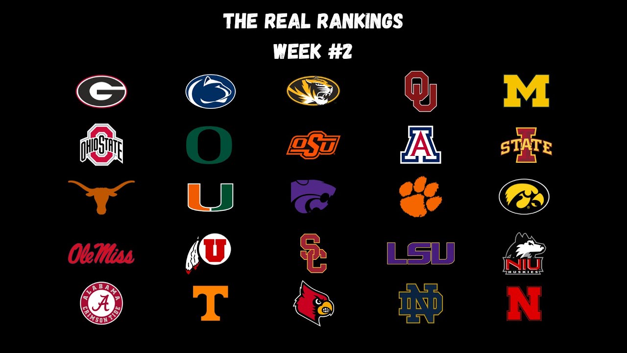 The REAL College Football Rankings... (WEEK#2) #shorts #short