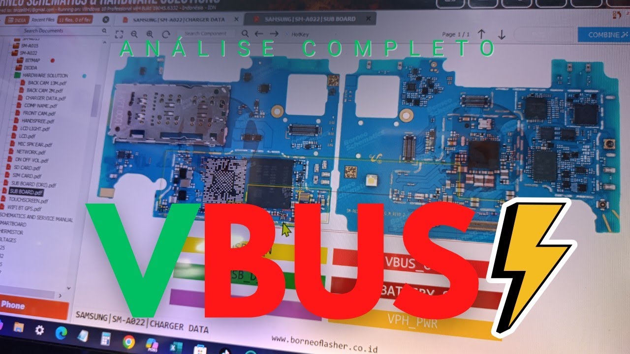 An&aacute;lise do setor de Carga de um Samsung (VBUS)