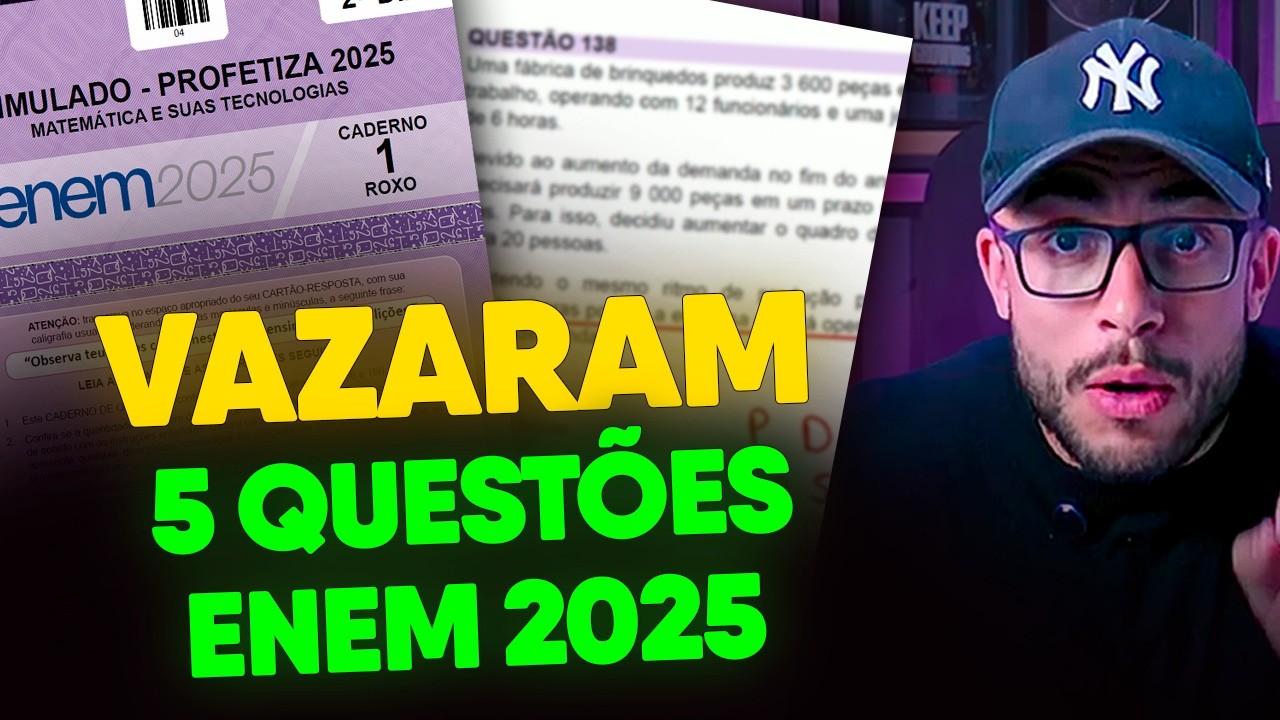NÃO FAÇA O ENEM 2025 sem saber resolver estas 5 questões de Matemática!