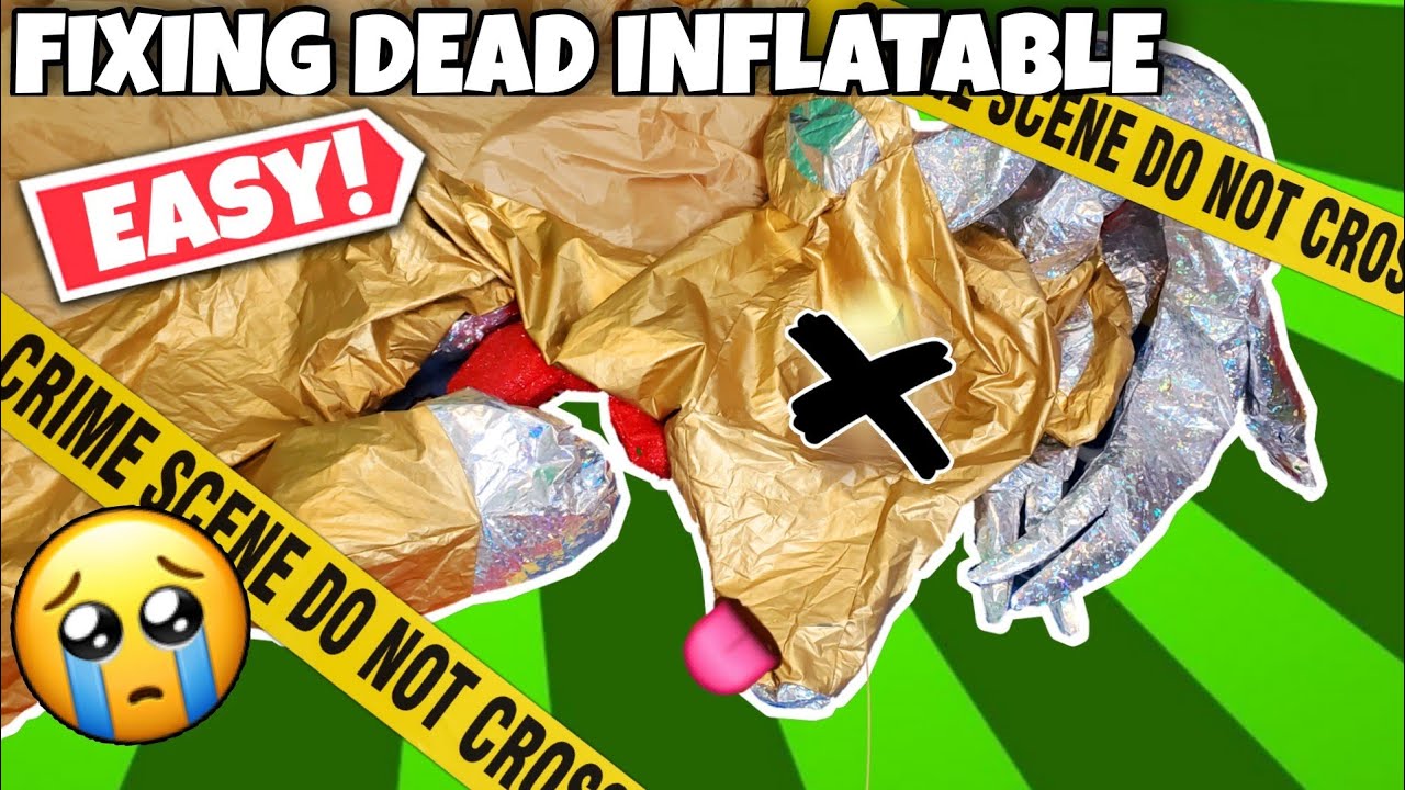 Our Giant Inflatable Died! How We Fixed Gemmy Gold Reindeer Blow Up EASY