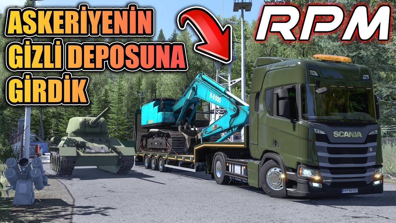 ASKERİYENİN GİZLİ DEPOSUNA GİRİYORUZ // YÜK FAZLA BÜYÜK GELDİ | ETS2 RPM MAP 1.49 !!