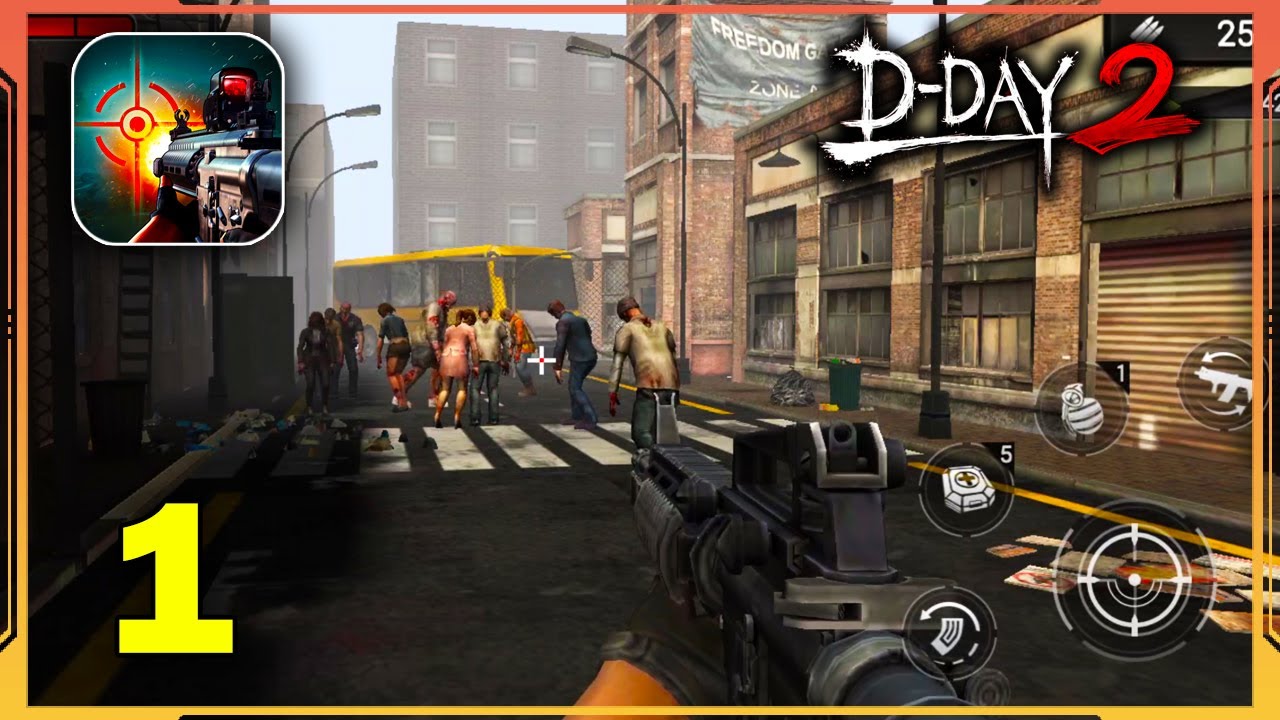 Zombie Hunter D-Day 2 Gameplay Walkthrough (Android, iOS) - Part 1