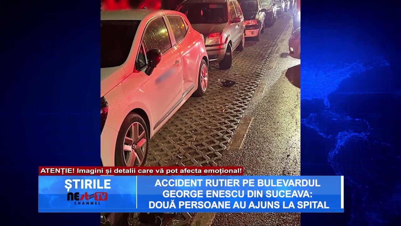 Accident rutier pe Bulevardul George Enescu din Suceava: două persoane au ajuns la spital