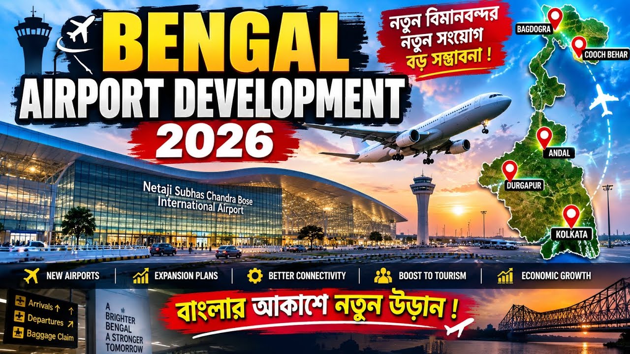 🔥West Bengal Airport Boom 2026 ✈️ Kalyani, Bagdogra & 4 New Airports