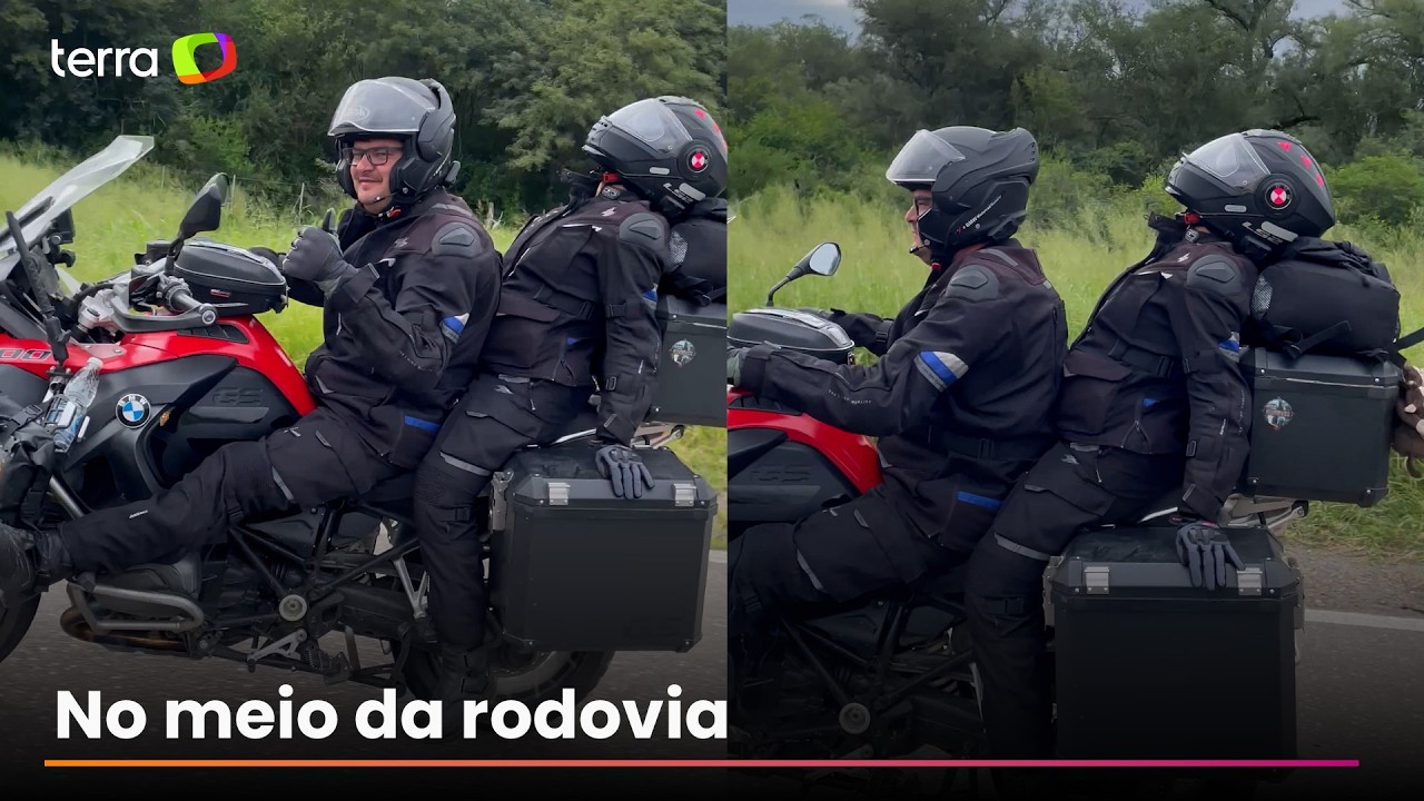 Brasileira cochila na garupa da moto durante viagem de quase 800 km e viraliza