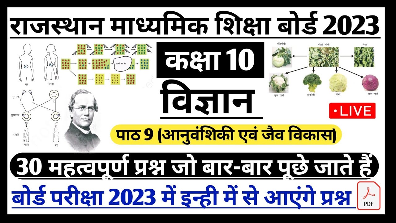 RBSE class 10th science 30 most important question board exam 2023 | class 10th model paper 2023