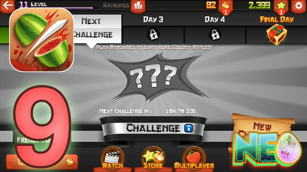 Fruit Ninja: Gameplay Walkthrough Part 9 -Trying To Get A High Score! (iOS, Android)