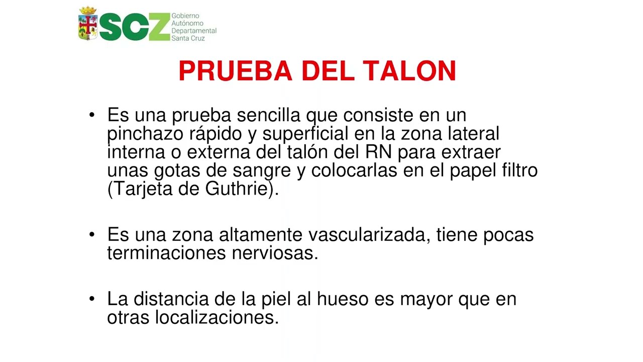 Técnica Toma de Muestra para Implementación de Programa de Tamizaje Neonatal - Lic. Ana Maria Barba